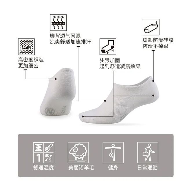 春夏新品丨美丽诺羊毛袜3双仅109元！轻薄防臭+排汗黑科技舒适通勤健身全搞定(图3)