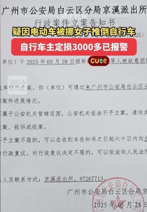 女子推倒自行车后续：已立案车损报价比电车贵女子回应太霸道(图15)
