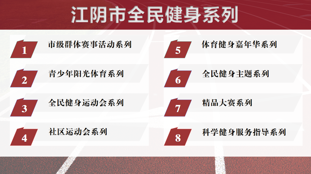 YY易游体育：2024年江阴市全民健身系列活动计划(图1)