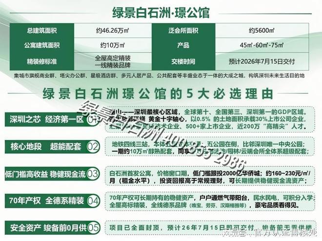 一文读懂深圳绿景白石洲·璟公馆能不能买？深入解析璟公馆优缺点(图2)